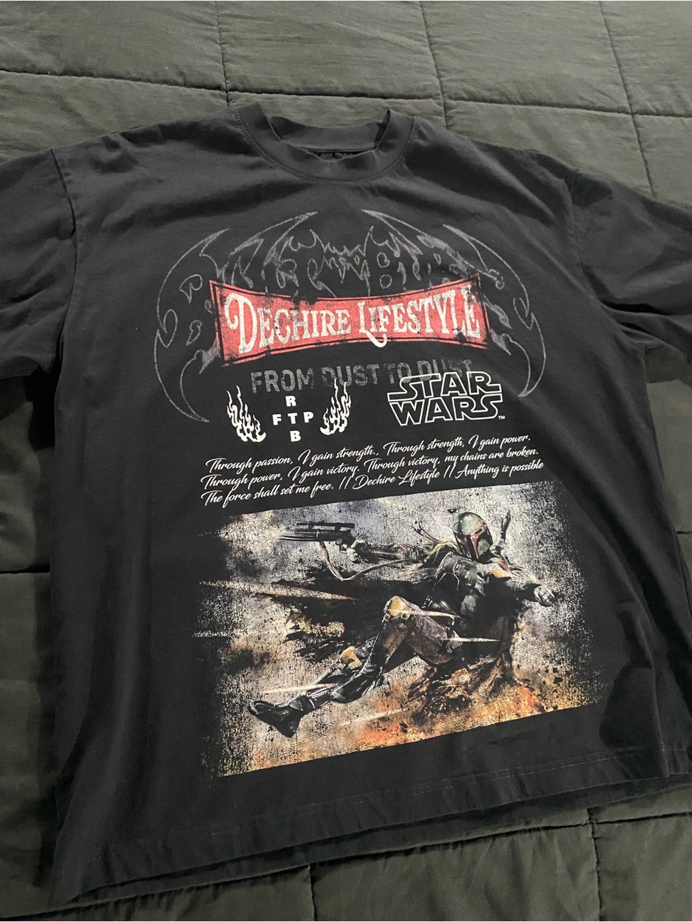 Star Wars Black Graphic Tee with Boba Fett. Dechire Lifestyle